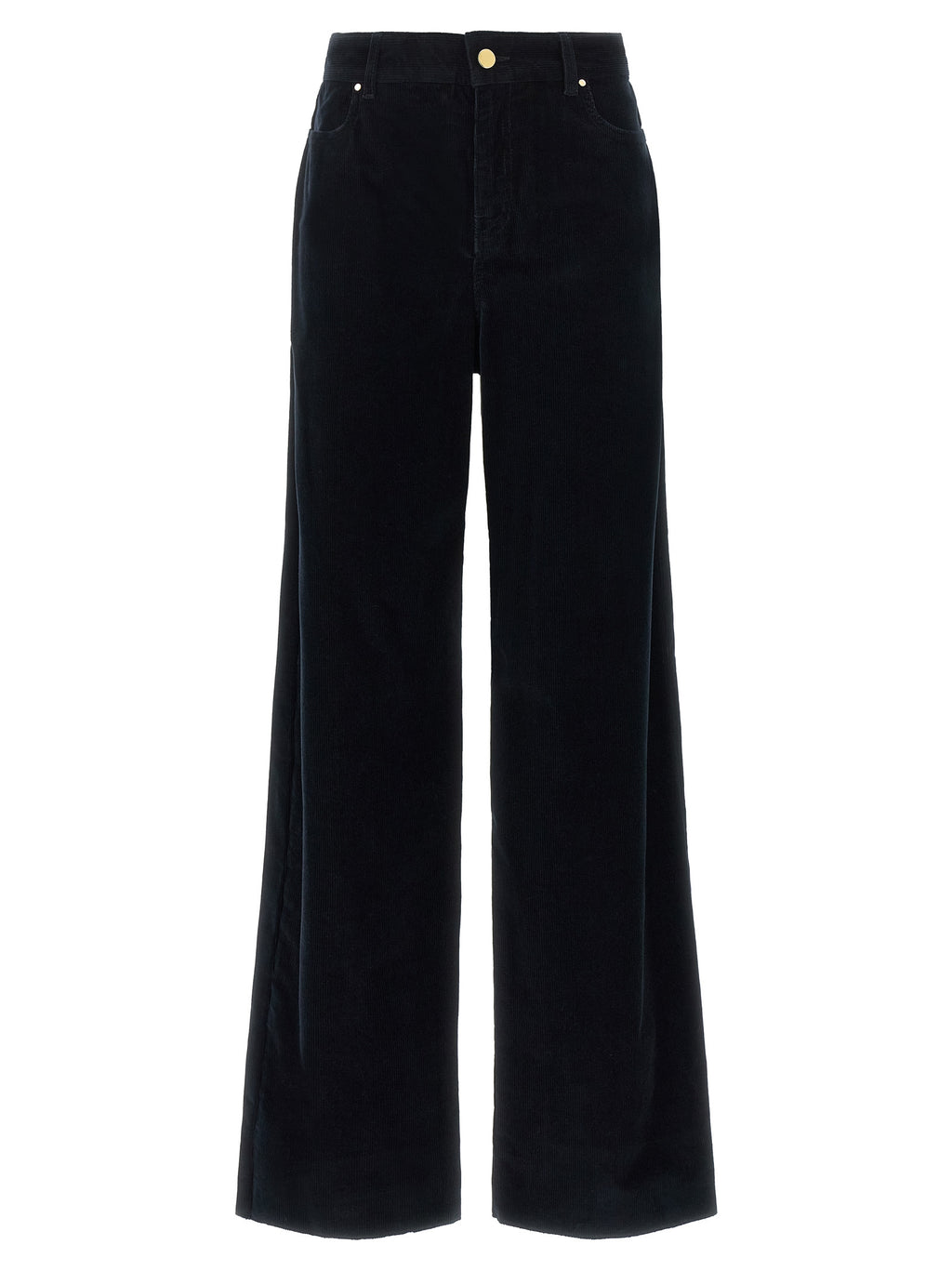 Blue Cotton Casual Pants