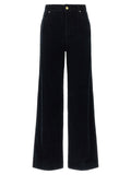 Blue Cotton Casual Pants