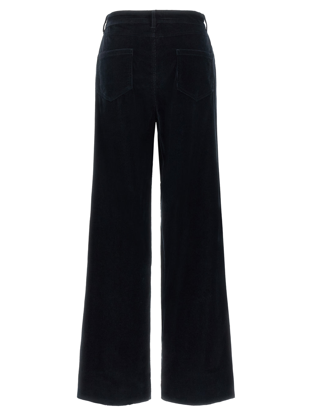 Blue Cotton Casual Pants