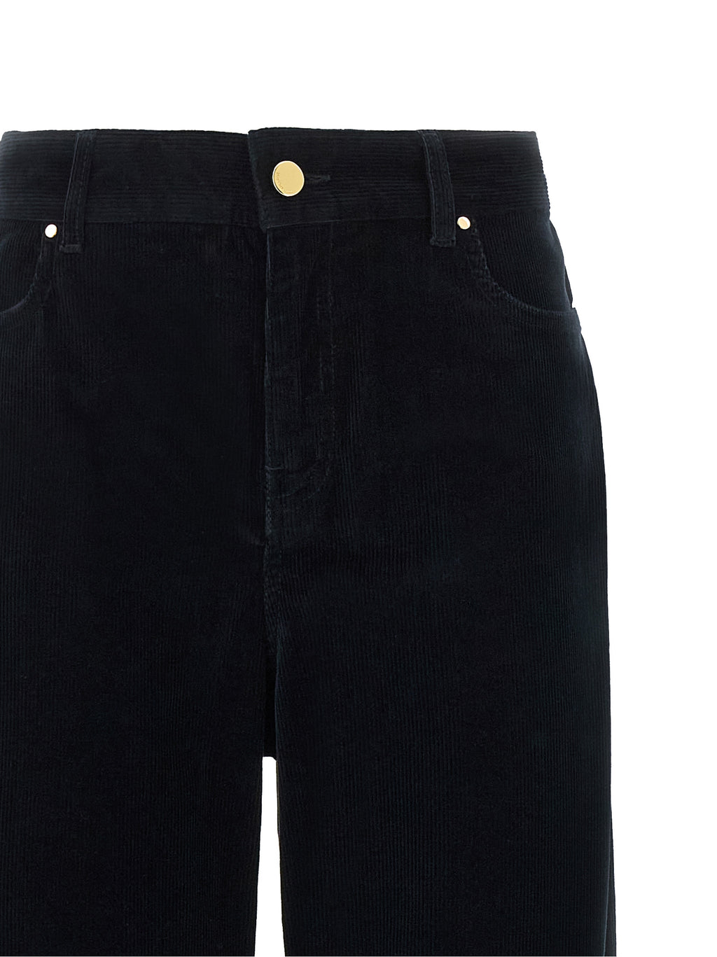Blue Cotton Casual Pants