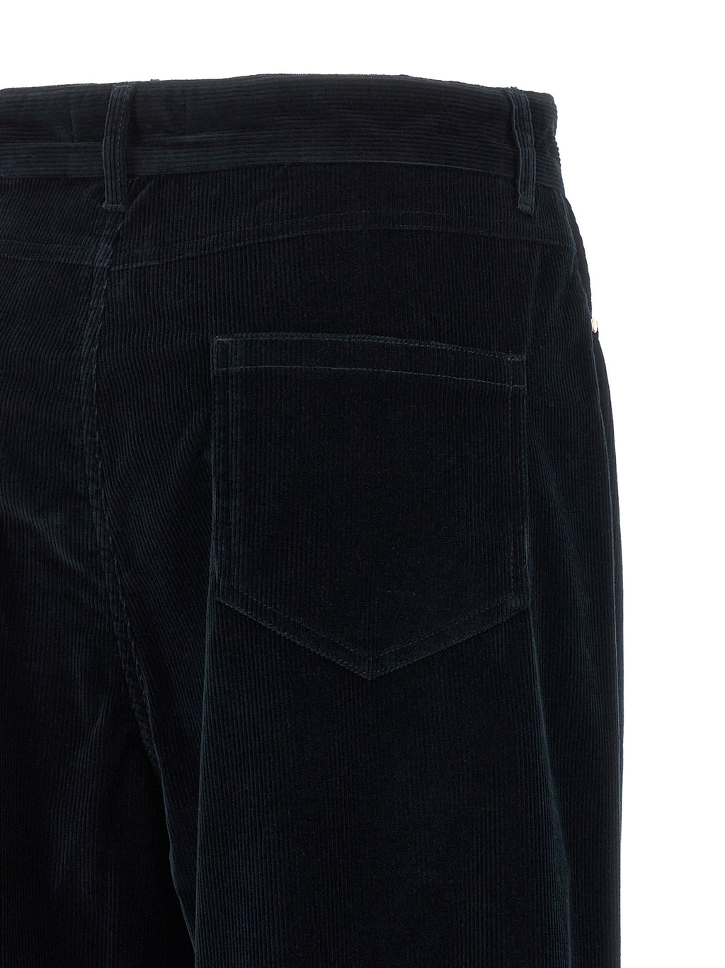 Blue Cotton Casual Pants