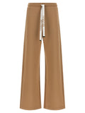 Beige Cotton Casual Pants