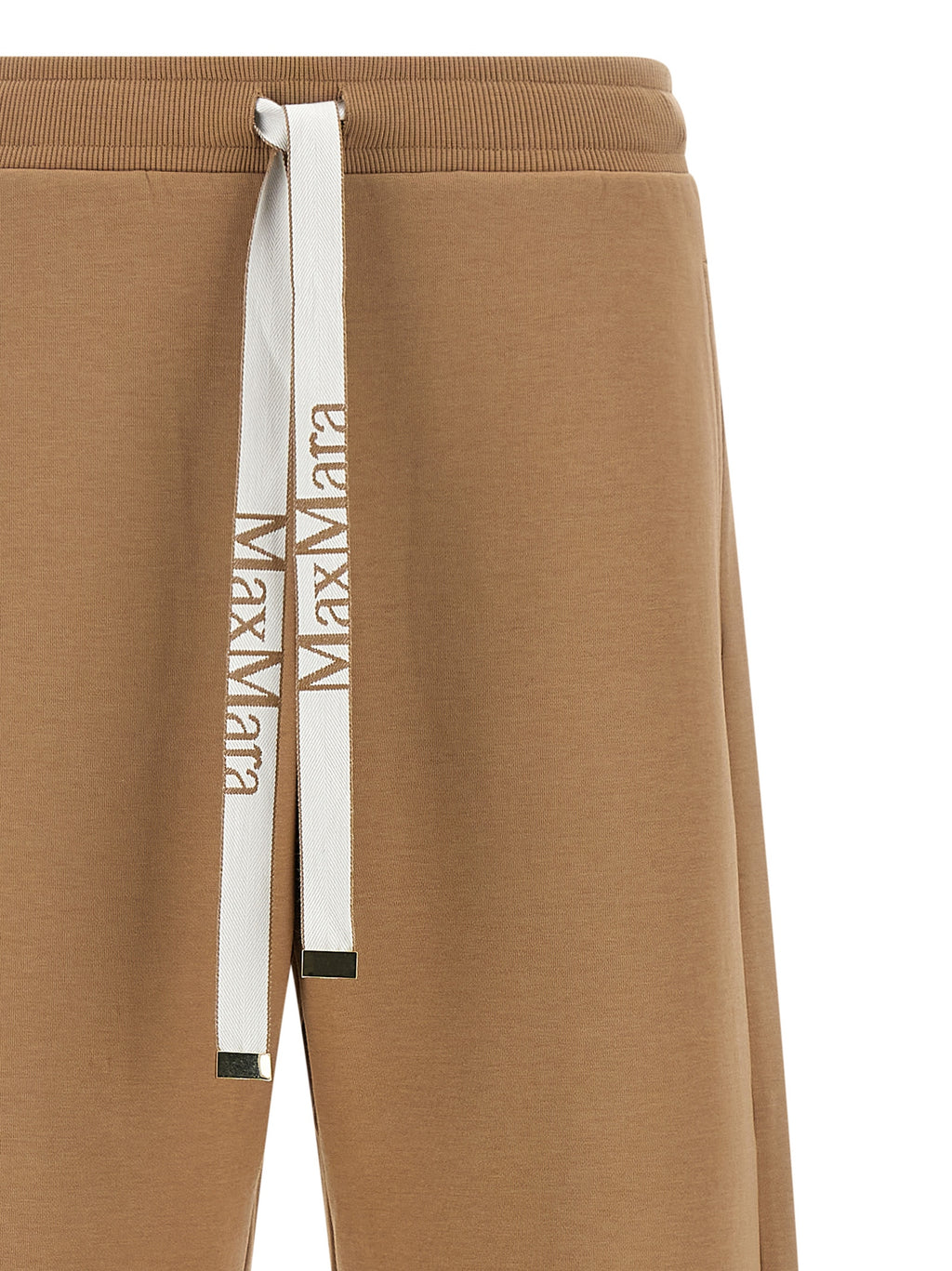 Beige Cotton Casual Pants