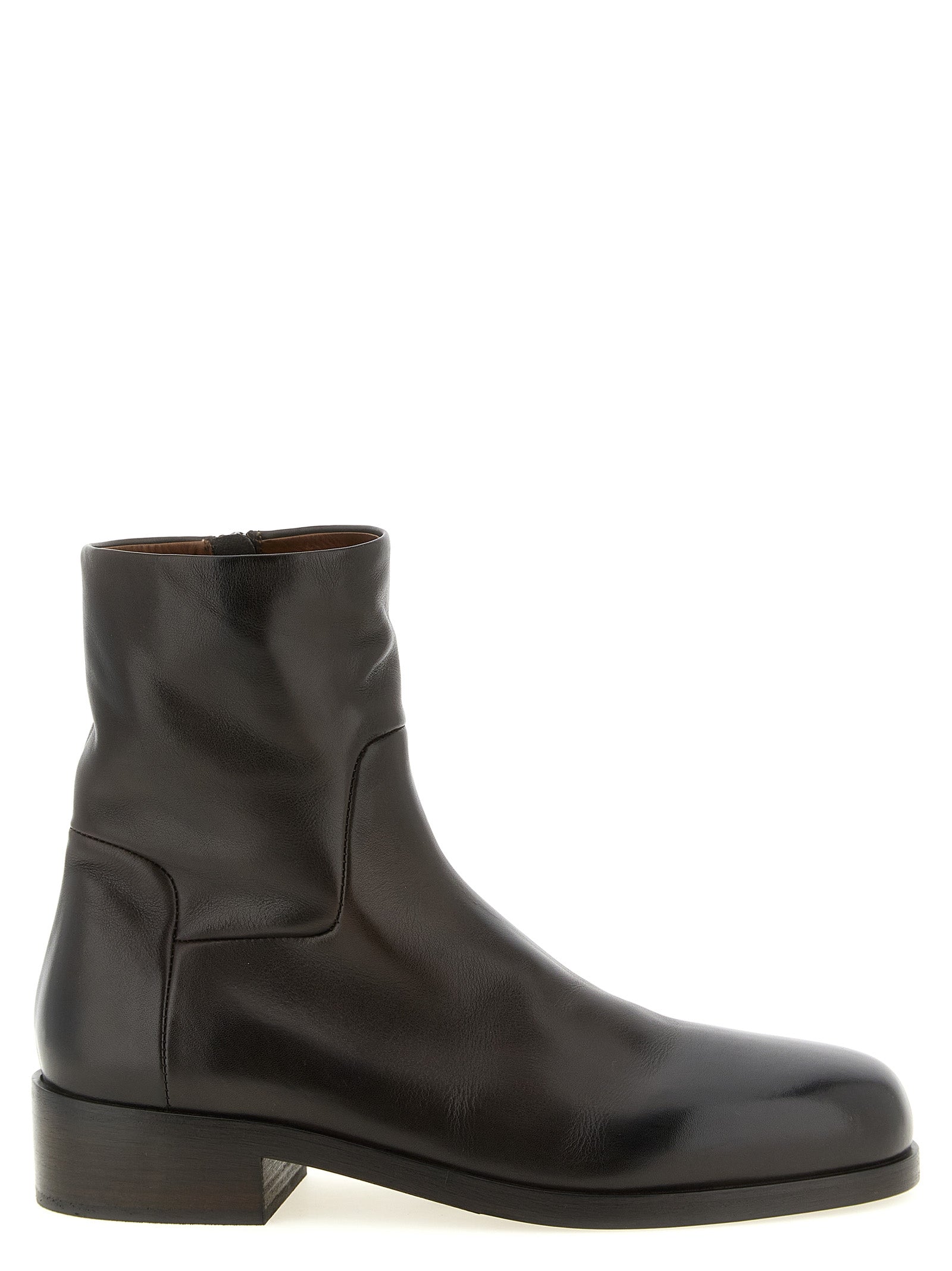 Brown Calfskin Ankle Boots