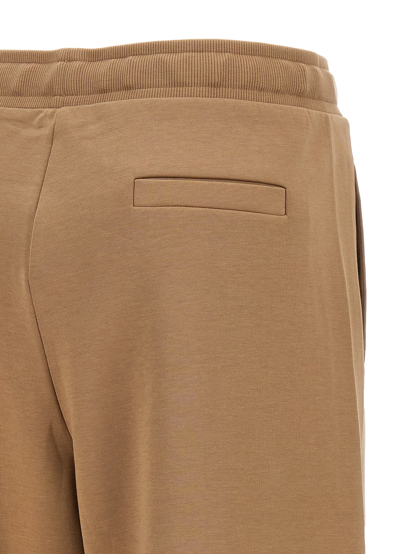 Beige Cotton Casual Pants