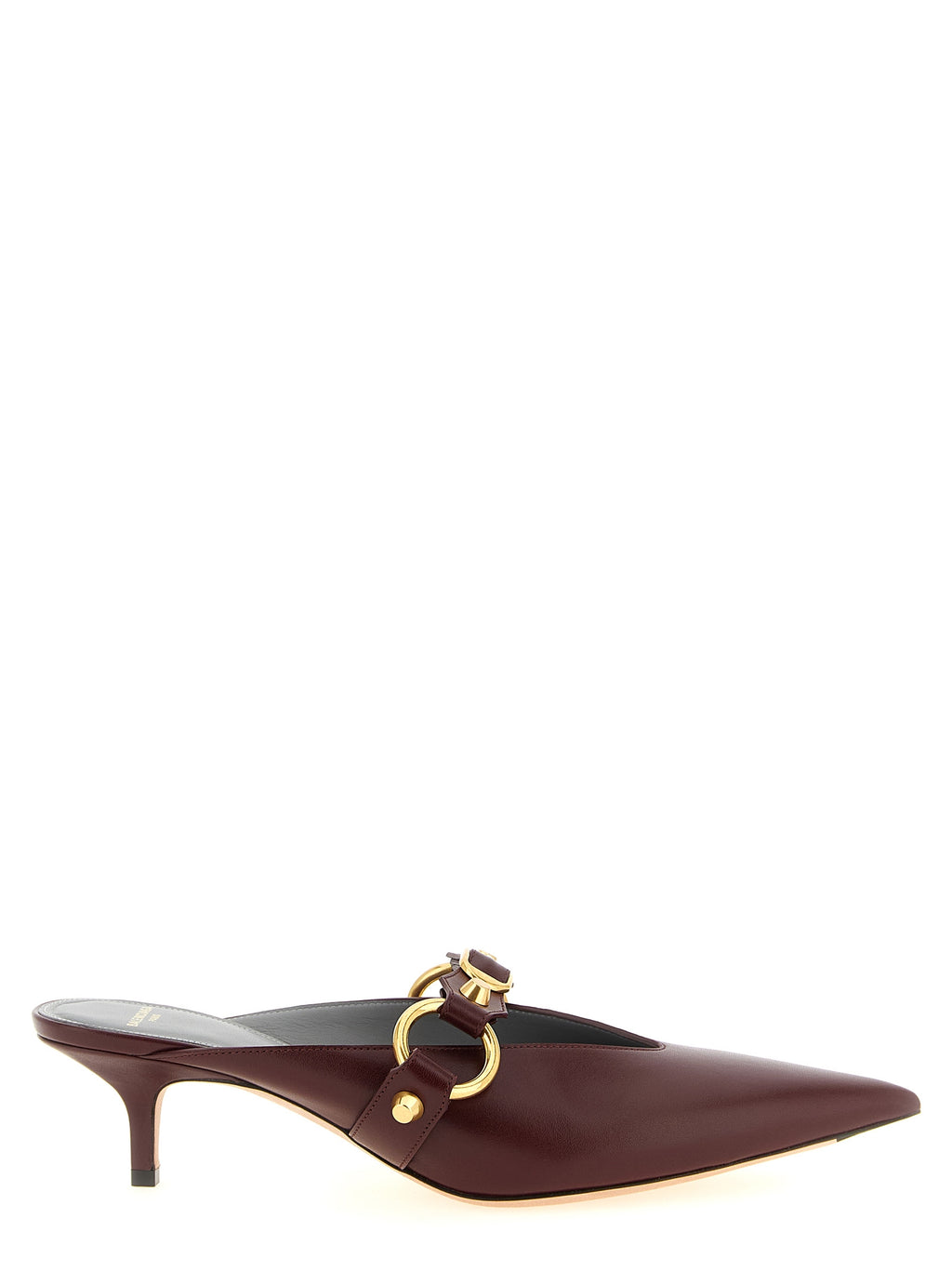 Bordeaux Calfskin Mid Heel Pumps