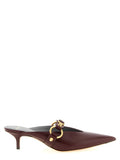 Bordeaux Calfskin Mid Heel Pumps