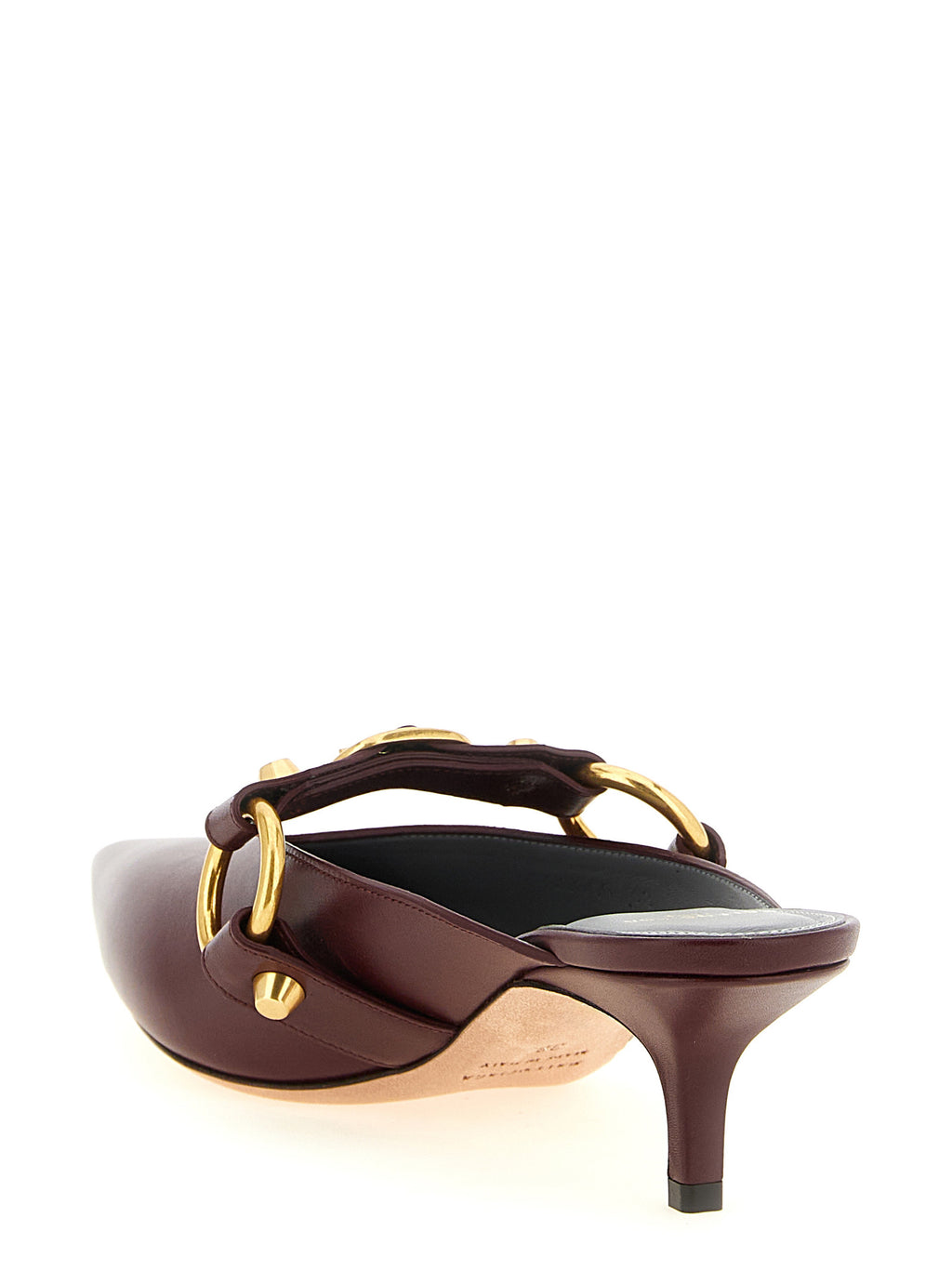 Bordeaux Calfskin Mid Heel Pumps