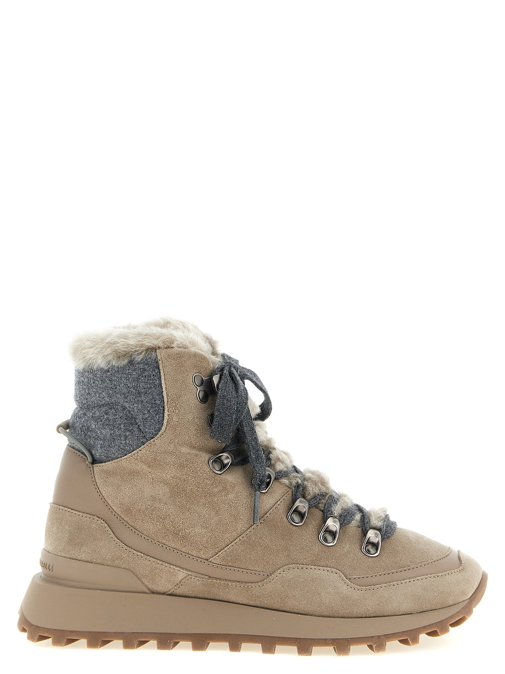 Beige Calfskin Ankle Boots