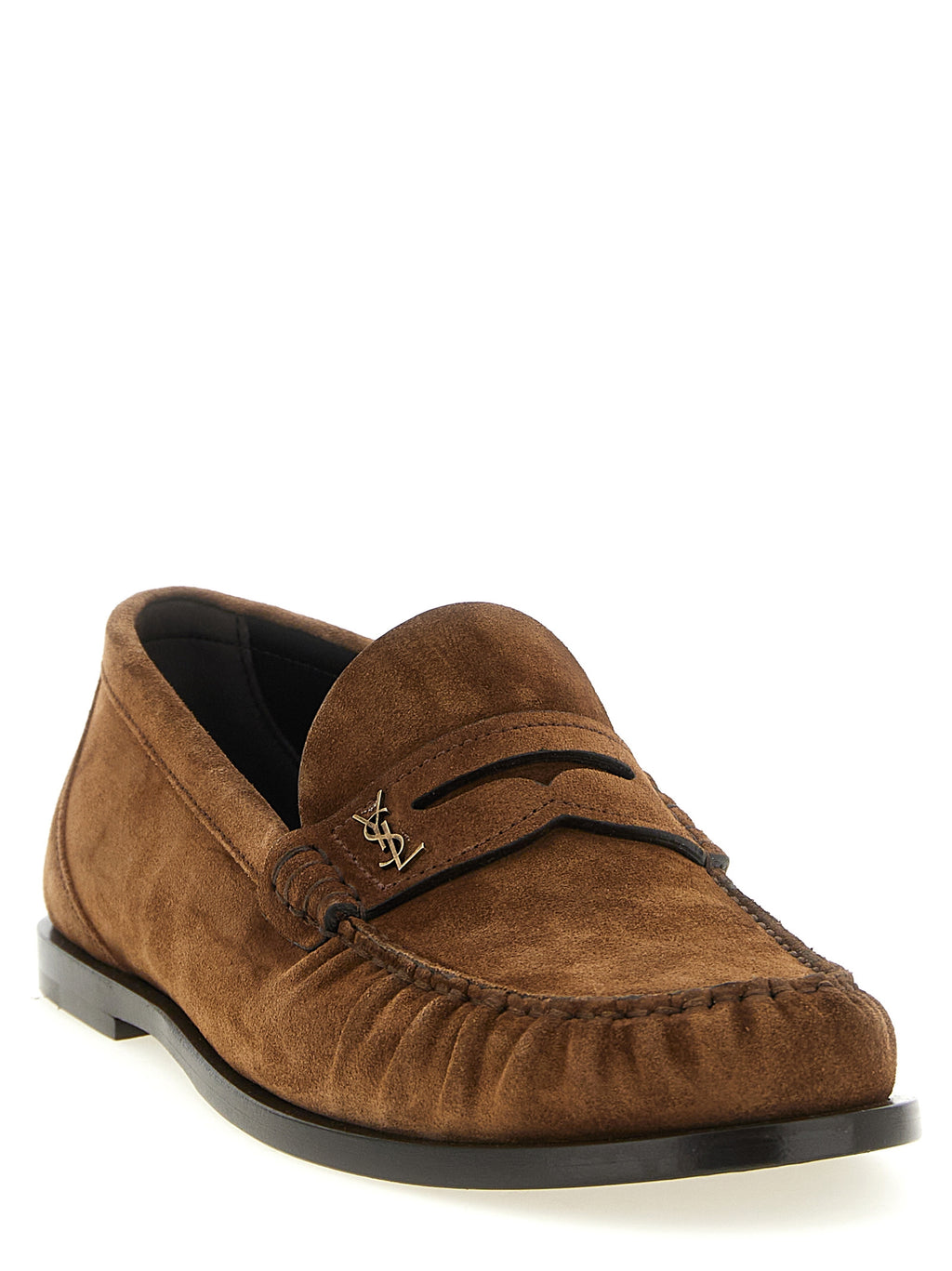 Brown Calfskin Slip-On Loafers