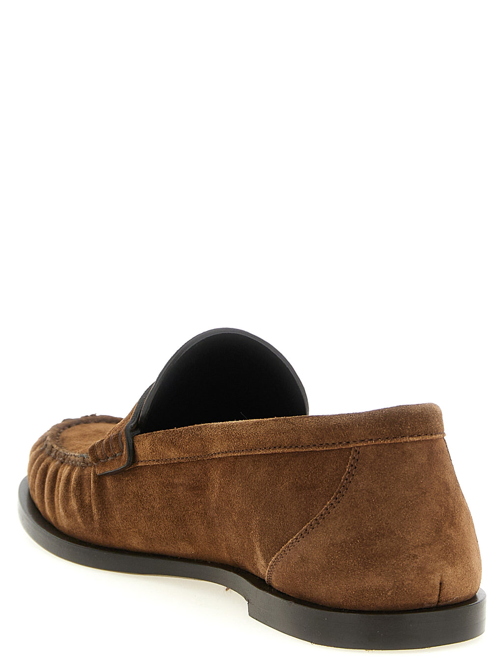 Brown Calfskin Slip-On Loafers