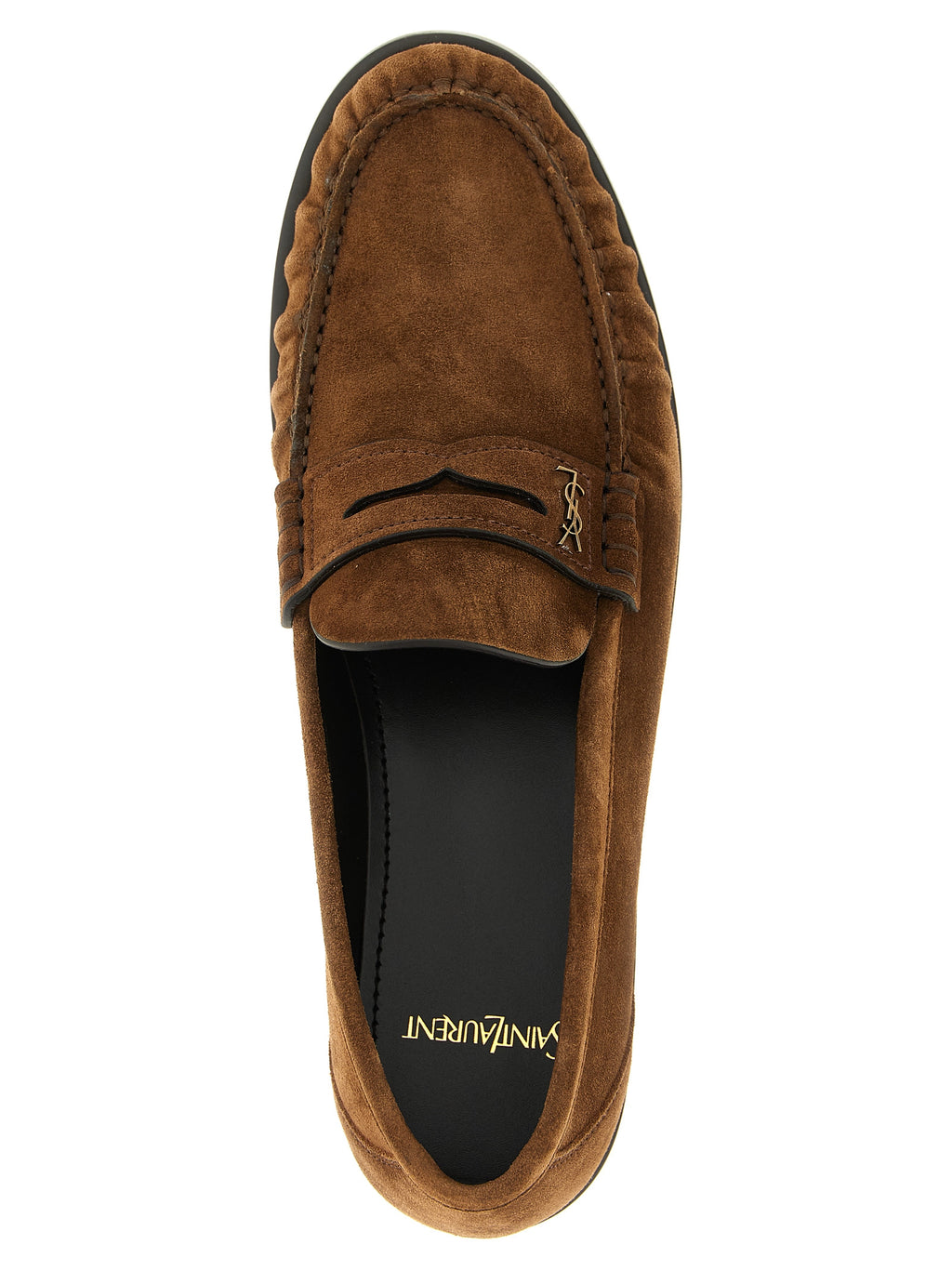 Brown Calfskin Slip-On Loafers