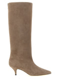 Beige Suede Leather Over The Knee