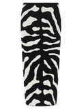Bicolor Viscose Midi Skirt