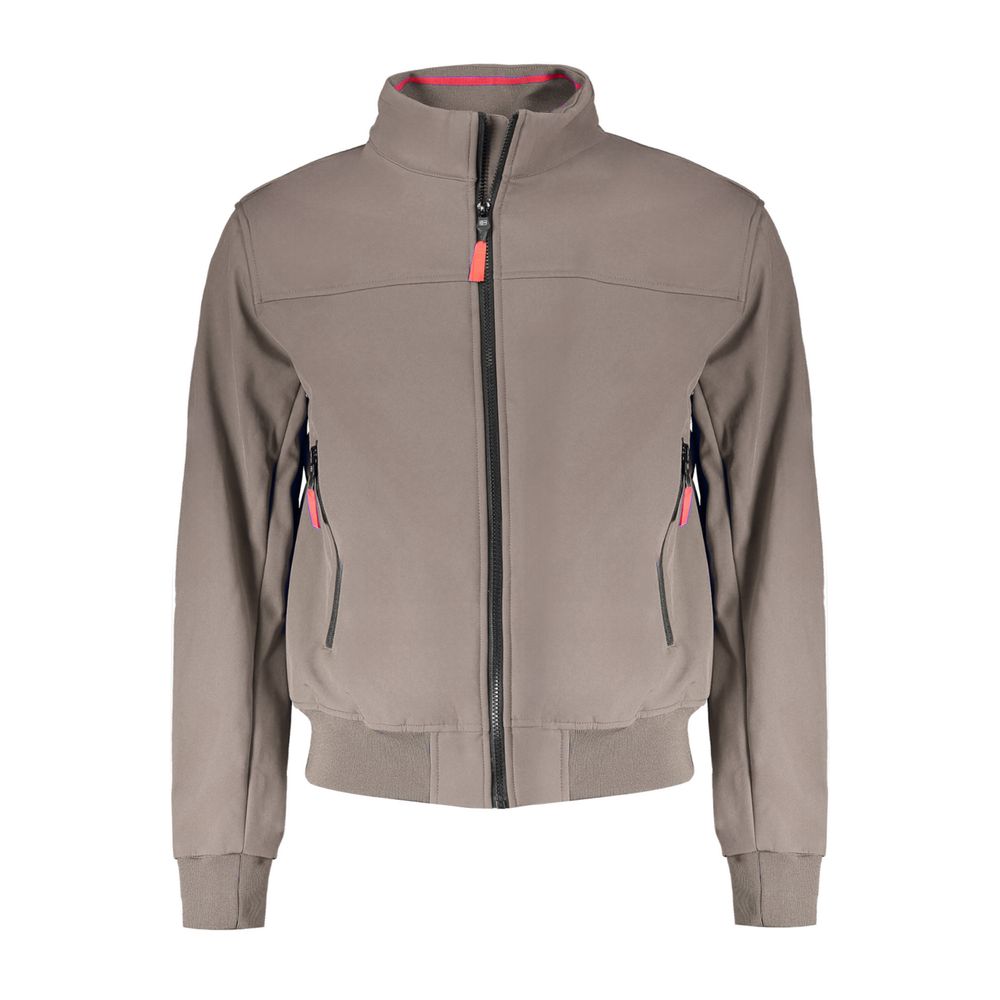 Brown Polyester Men's Jacket