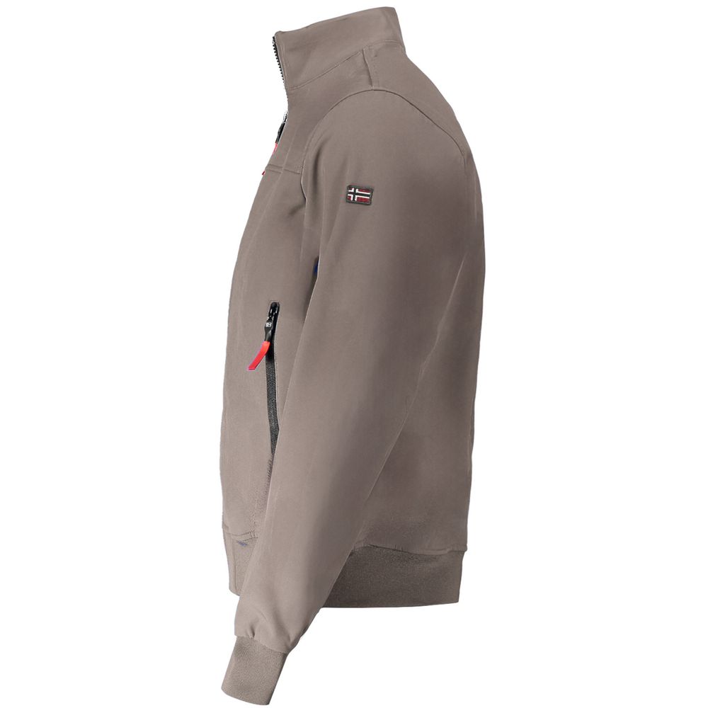 Brown Polyester Men's Jacket