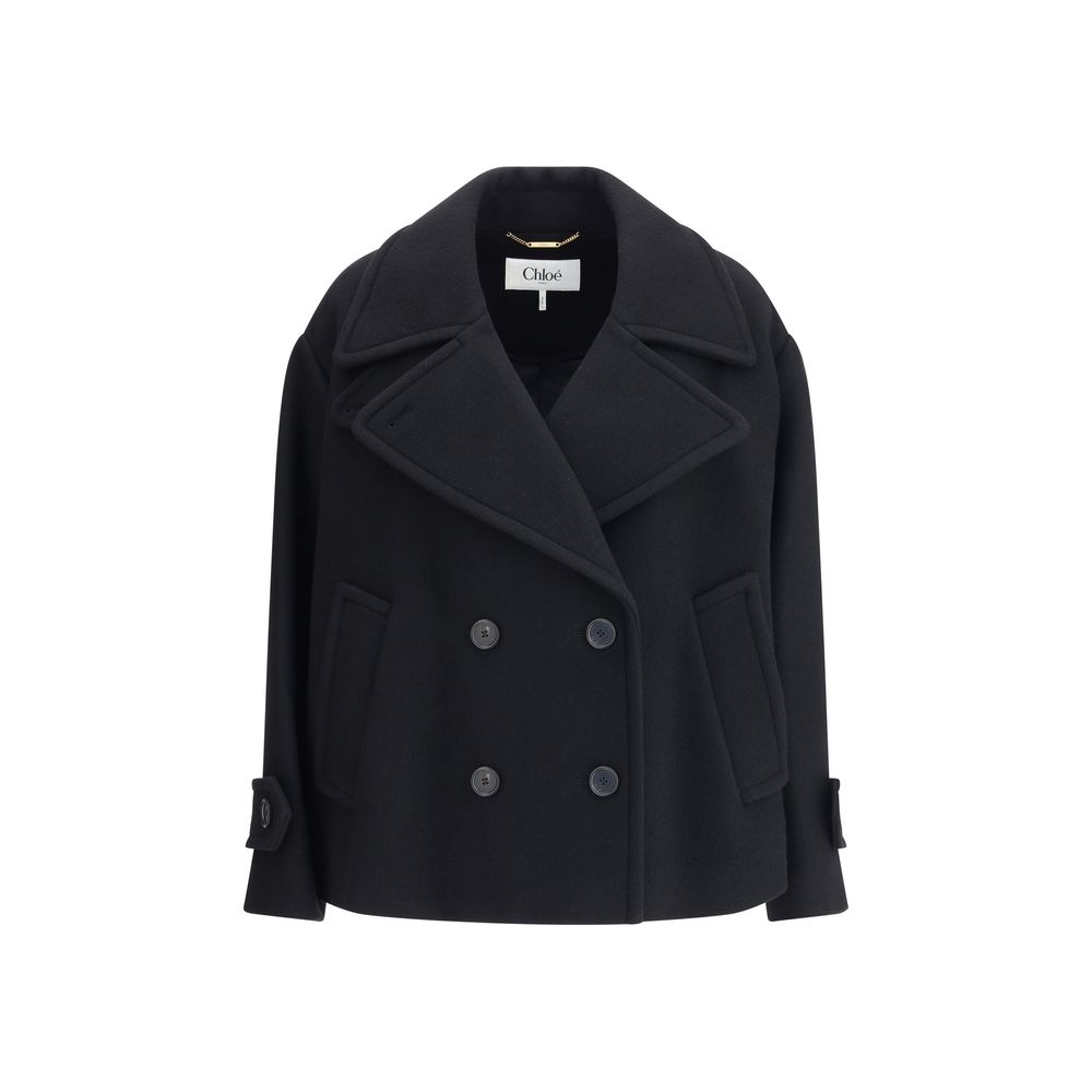Black Wool Oves Aries Coat