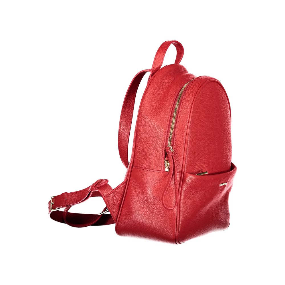 Red Leather Women's Backpack