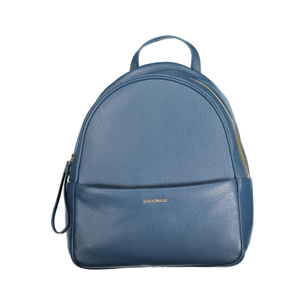 Blue Leather Womens Backpack