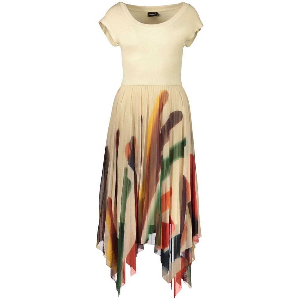 Beige Polyester Women's Dress