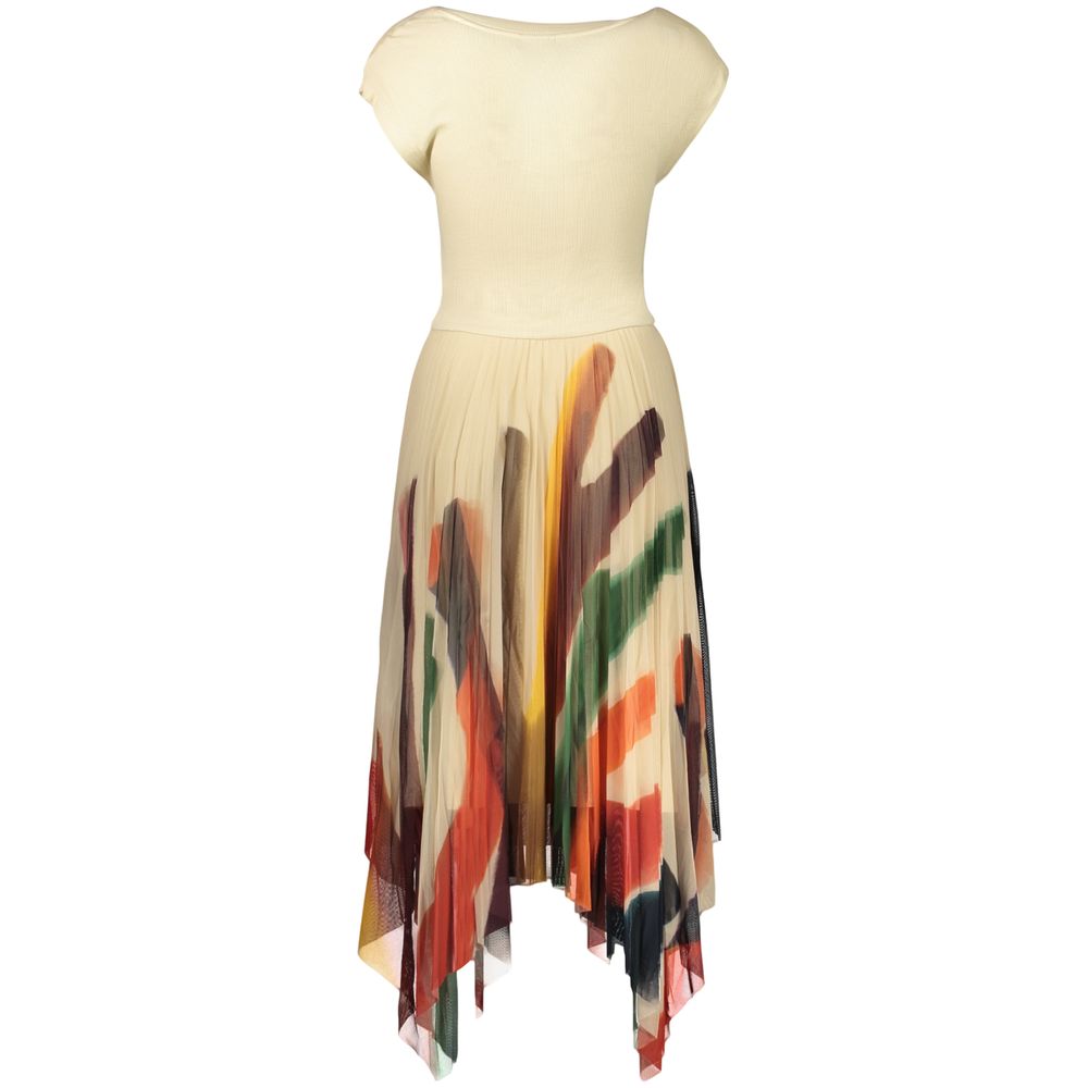 Beige Polyester Women's Dress