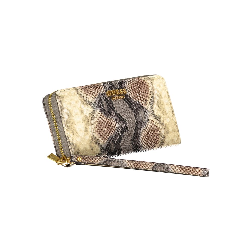 Beige Polyurethane Women's Wallet