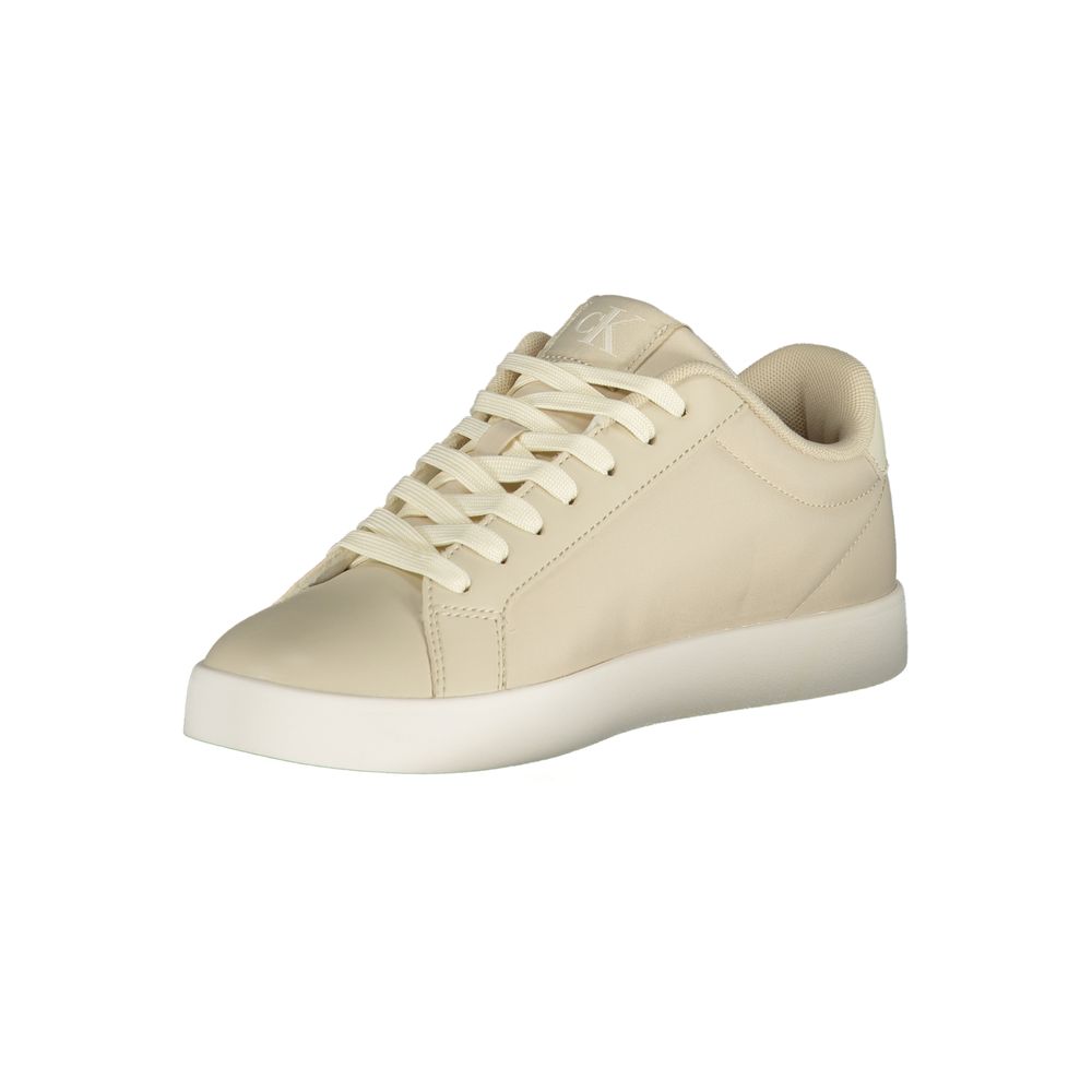 Beige Polyurethane Womens Sneaker