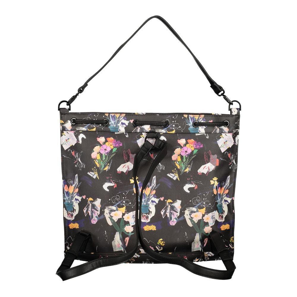Black Polyurethane Women's Backpack