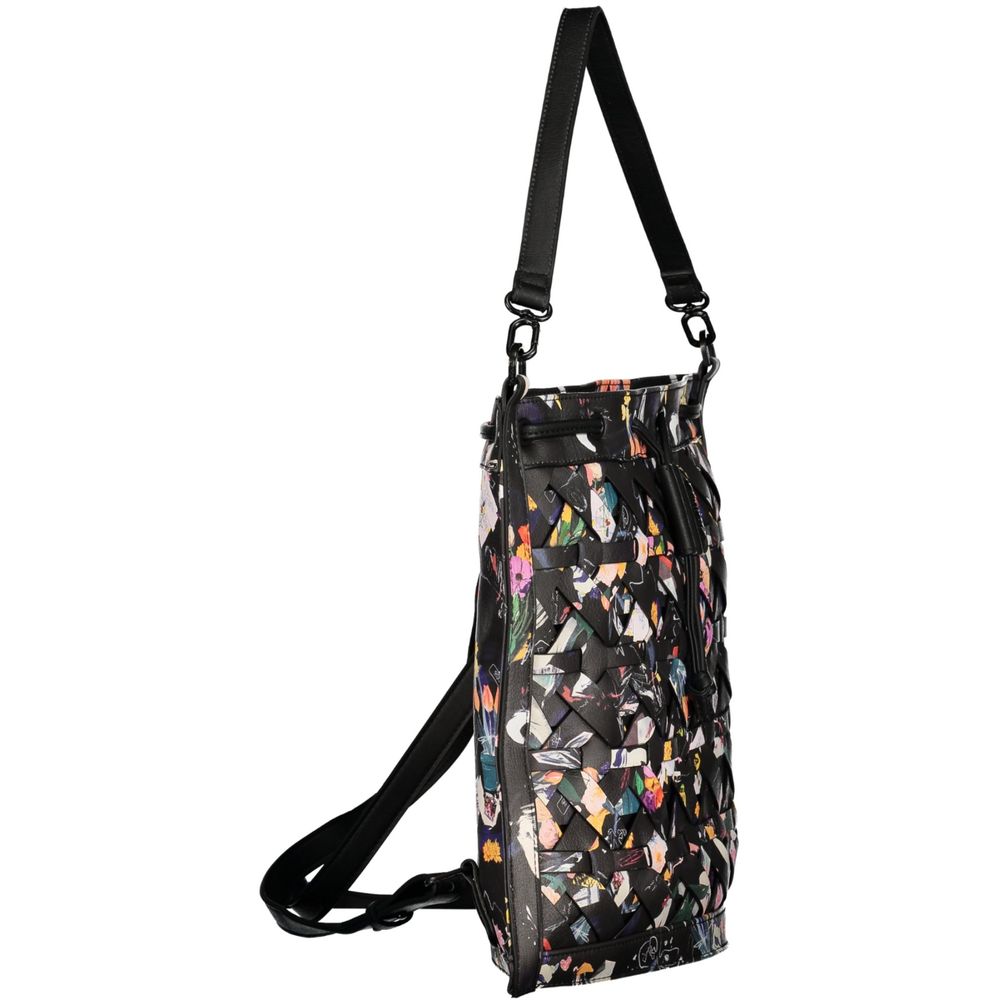 Black Polyurethane Women's Backpack