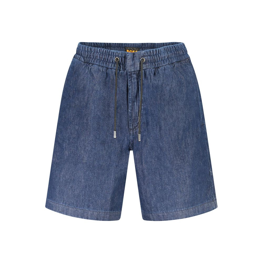 Blue Cotton Bermuda Shorts