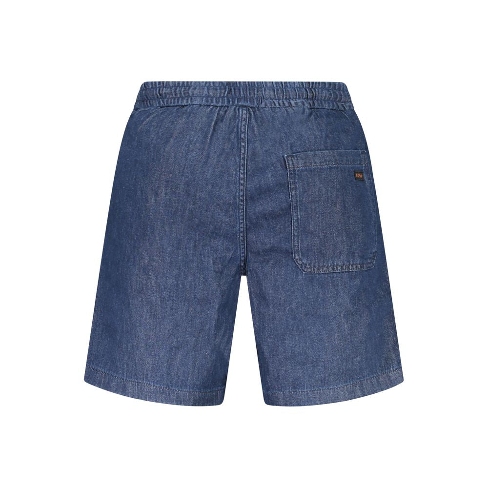 Blue Cotton Bermuda Shorts