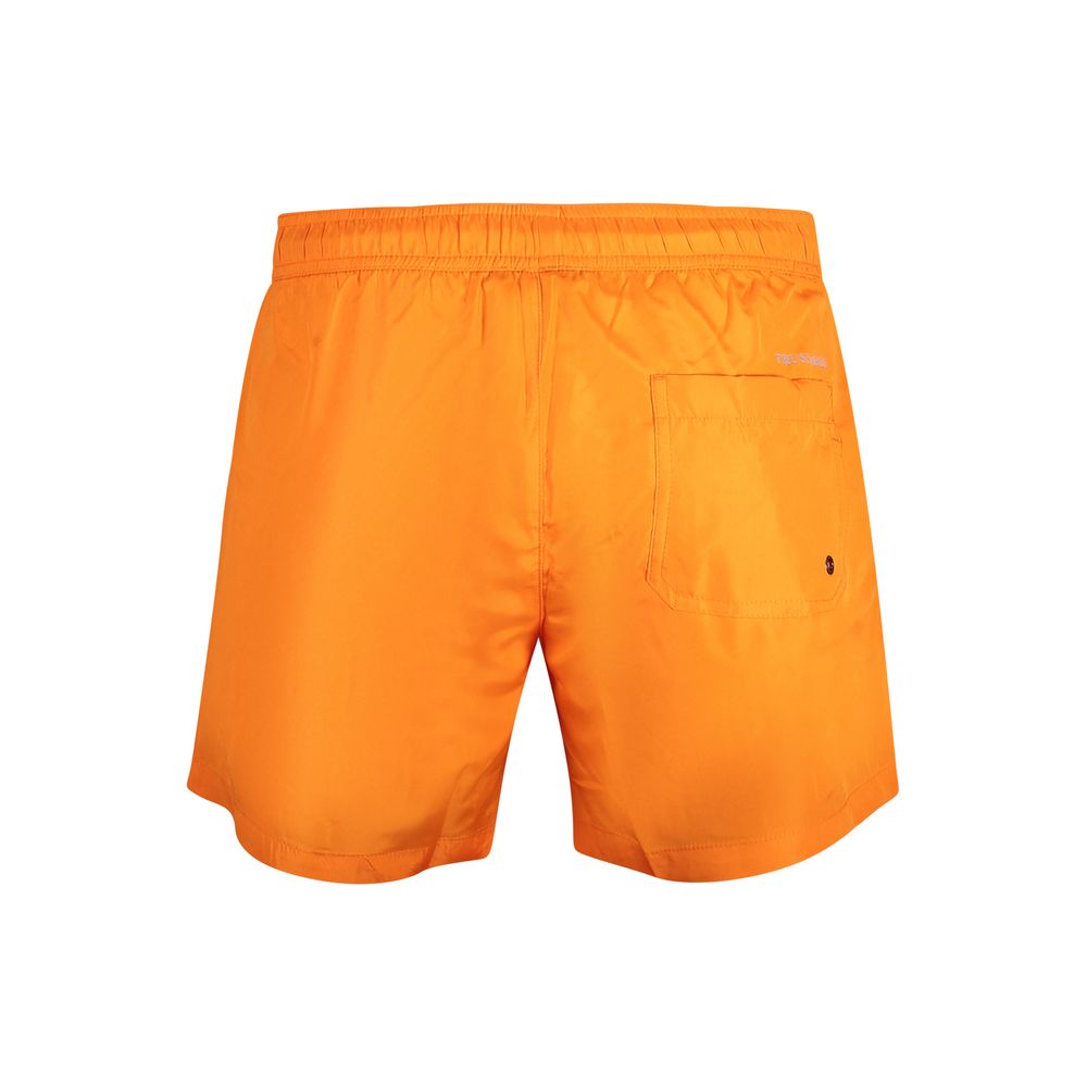Orange Polyester Swim Shorts