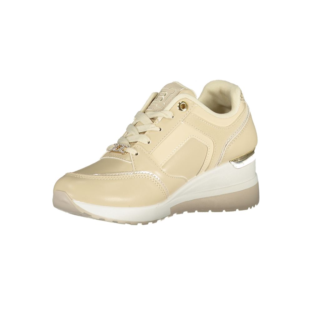 Beige Polyester Athletic Sneakers