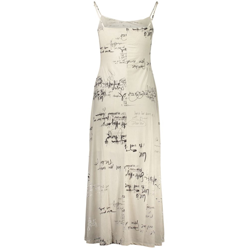 White Polyester Casual Dress