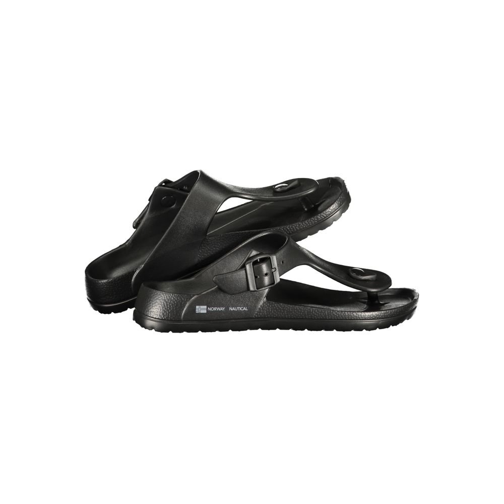 Black Plastic Flip-Flop Sandals