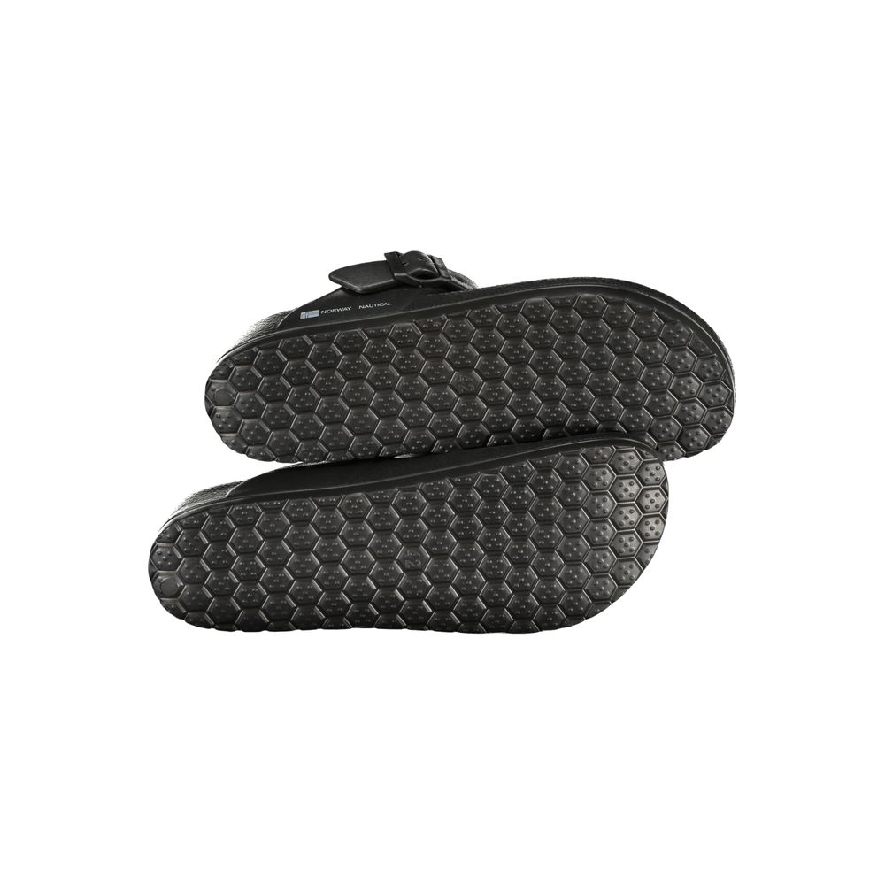 Black Plastic Flip-Flop Sandals