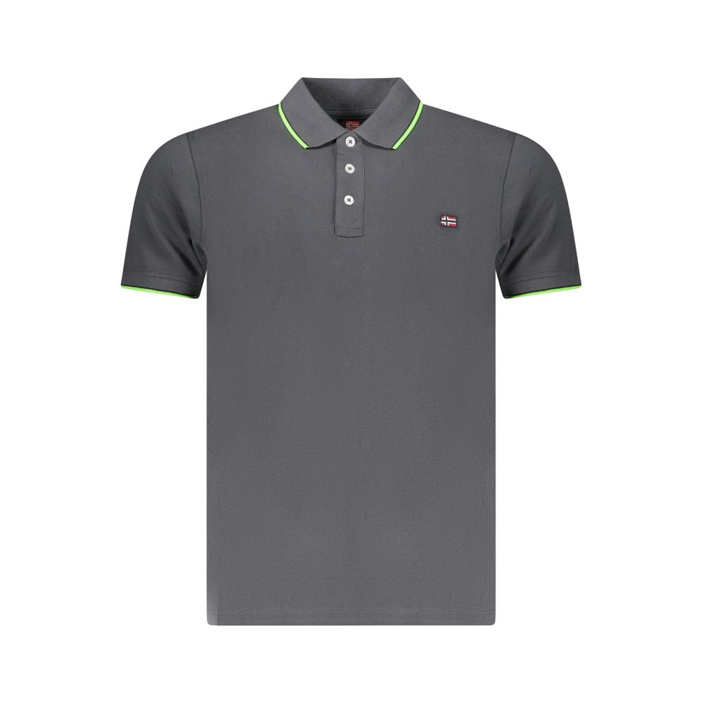 Gray Cotton Polo Shirt