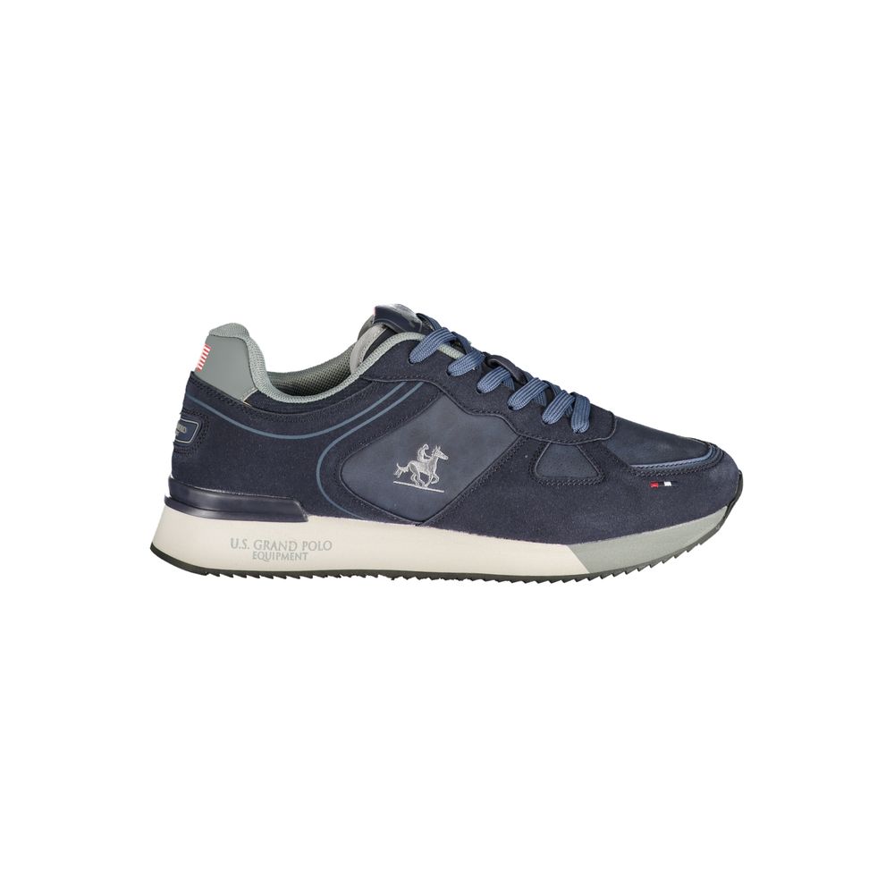 Blue Polyester Athletic Sneakers