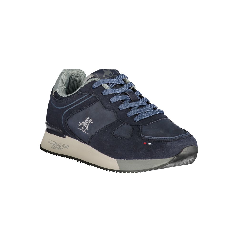 Blue Polyester Athletic Sneakers