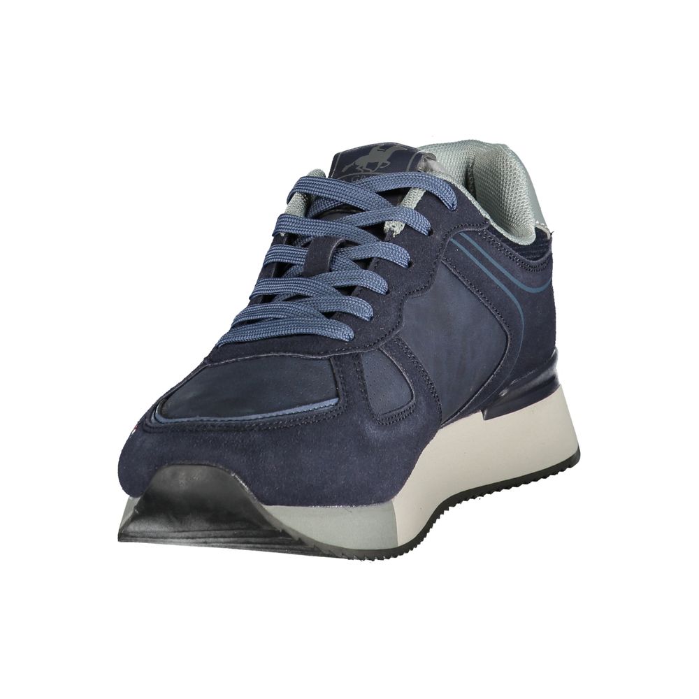 Blue Polyester Athletic Sneakers
