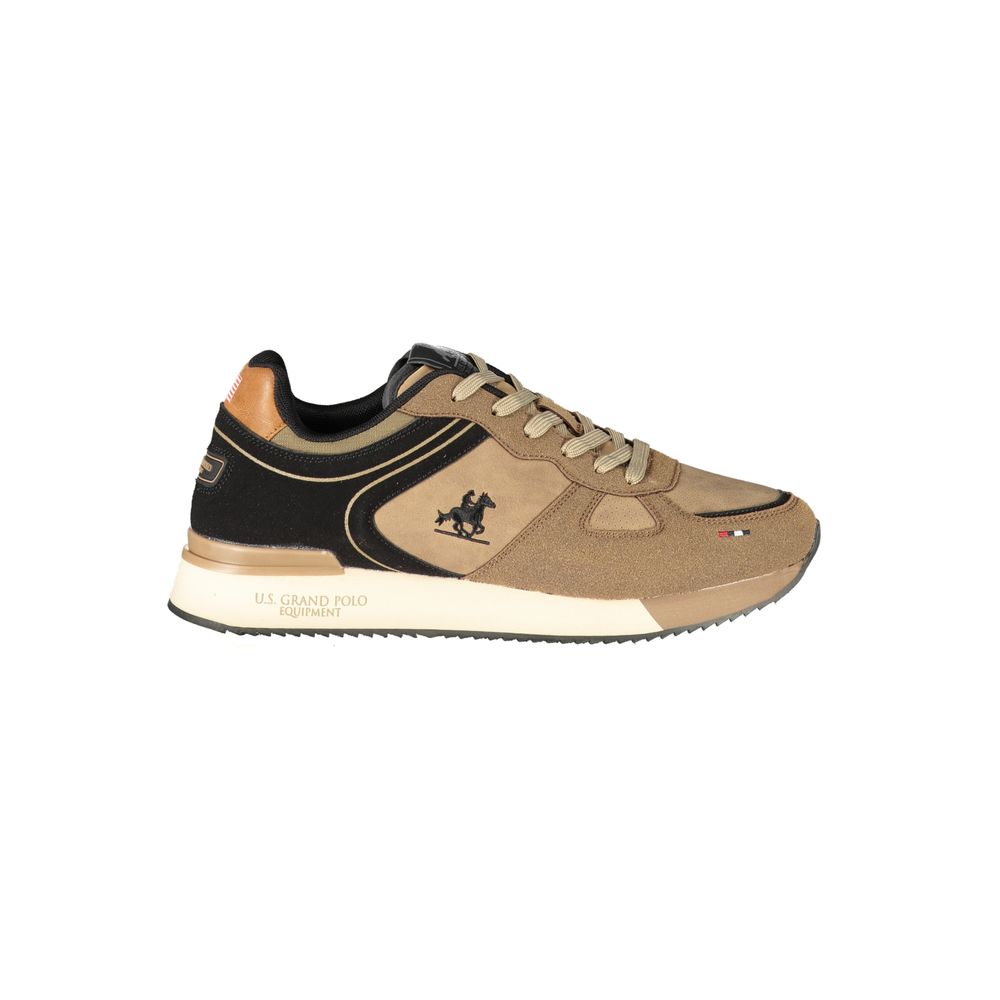 Brown Polyester Athletic Sneakers