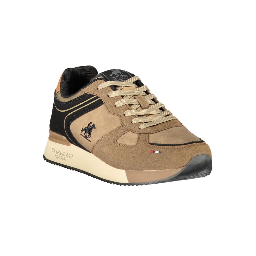 Brown Polyester Athletic Sneakers