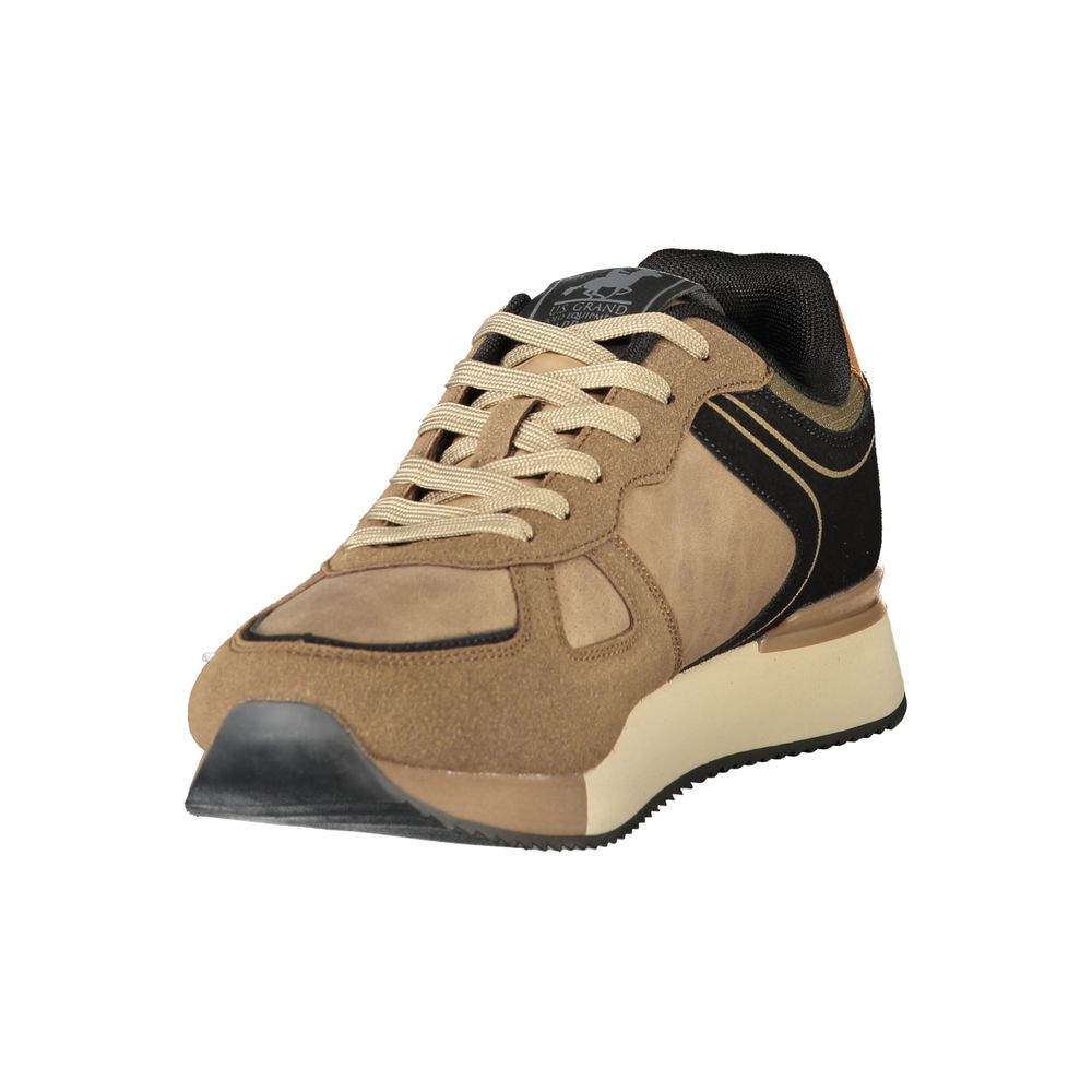 Brown Polyester Athletic Sneakers