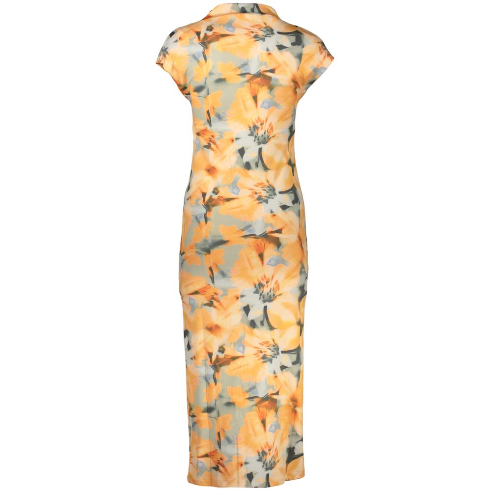 Orange Elastane Casual Dress