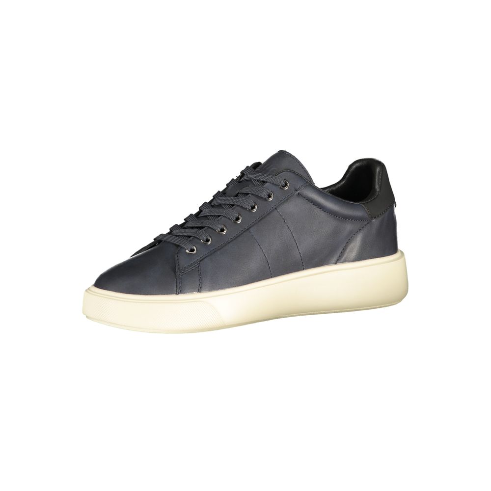Blue Polyester Low Top Sneakers