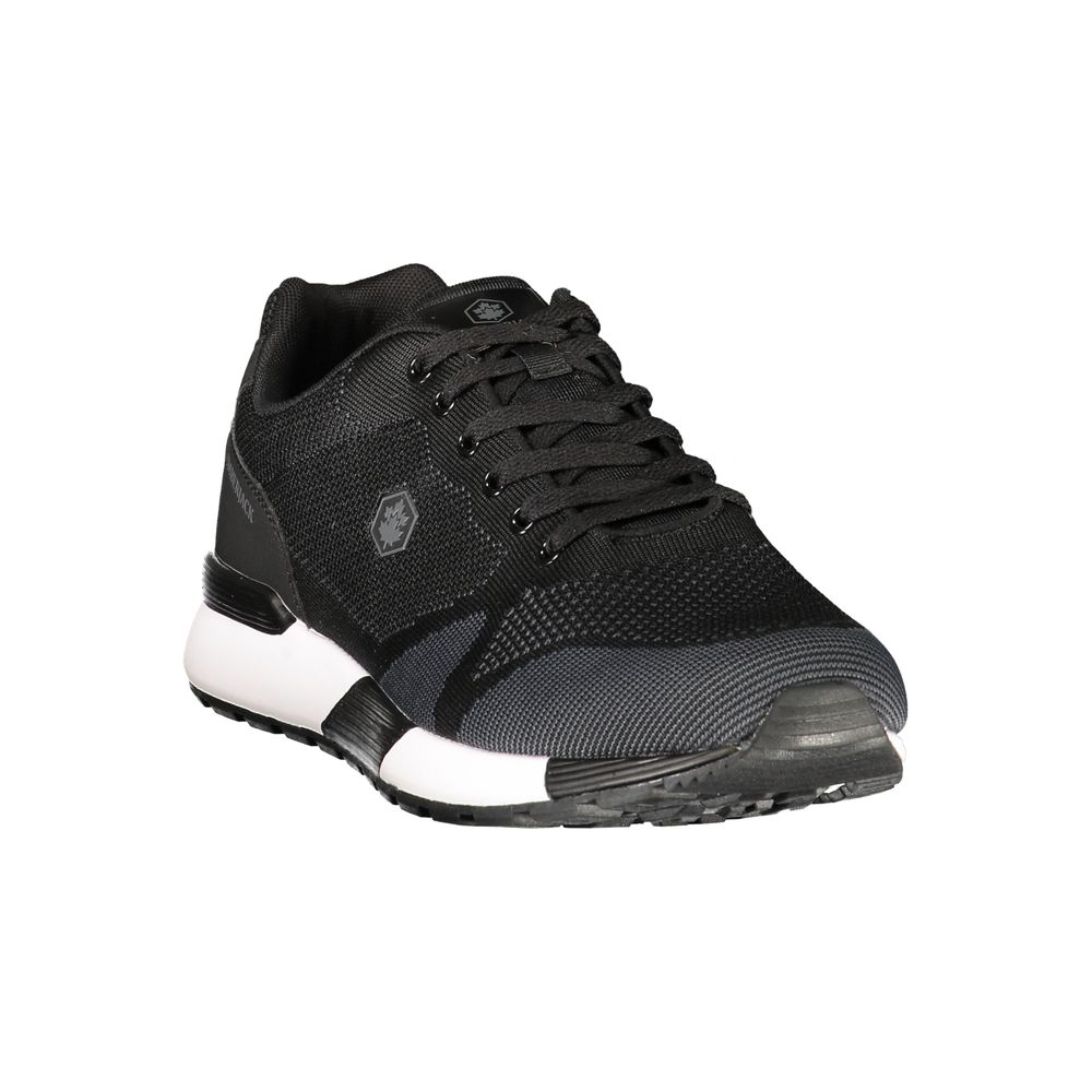 Black Polyester Athletic Sneakers