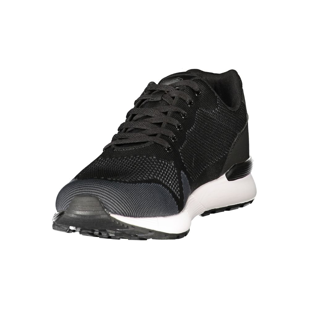 Black Polyester Athletic Sneakers