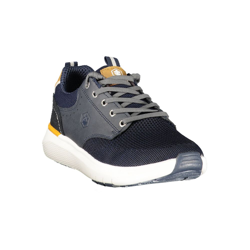 Blue Polyester Athletic Sneakers