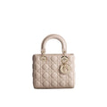 Beige Lamb Leather Shoulder Bag