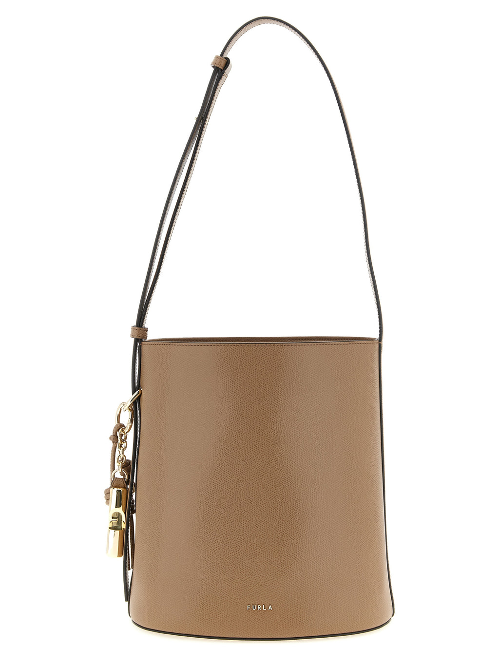 Beige Calfskin Shoulder Bag